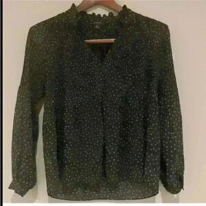 5 for 30$ ANN TAYLOR lovely navy and yellow shirt size XS